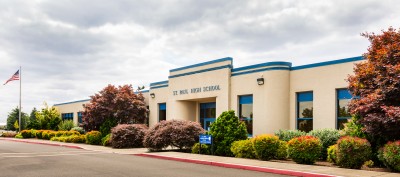 St Paul High School, landscape, St Paul, Oregon, EarthTech, contractor Andy Medcalf Construction St Paul High School, landscape, St Paul, Oregon, EarthTech, contractor Andy Medcalf Construction