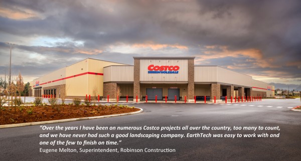 Finished and Appreciated Costco storefront with quote appreciating EarthTech