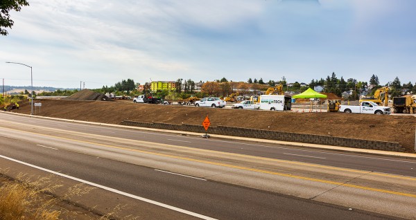 Preparing Soil EarthTech landscaping crew preparing soil for sod for Costco on Kuebler Photo by Lori Cegon