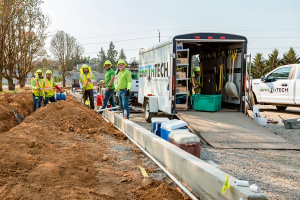 Preparing for Pipes - Digging Preparing to Install Pipes